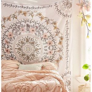 UO Sketched Floral Medallion Tapestry